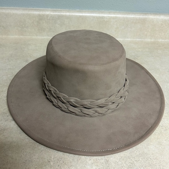 Anthropologie ASN braided rancher Taupe Wide-Brim Hat - Picture 1 of 6